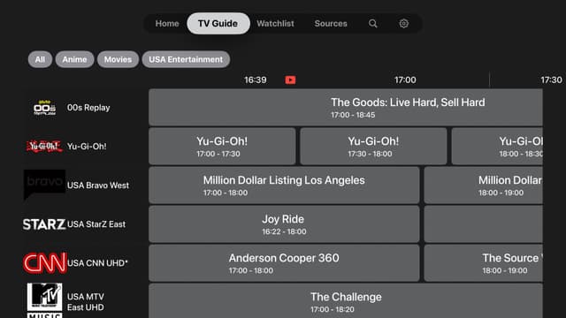 Kaleidocast Apple TV guide