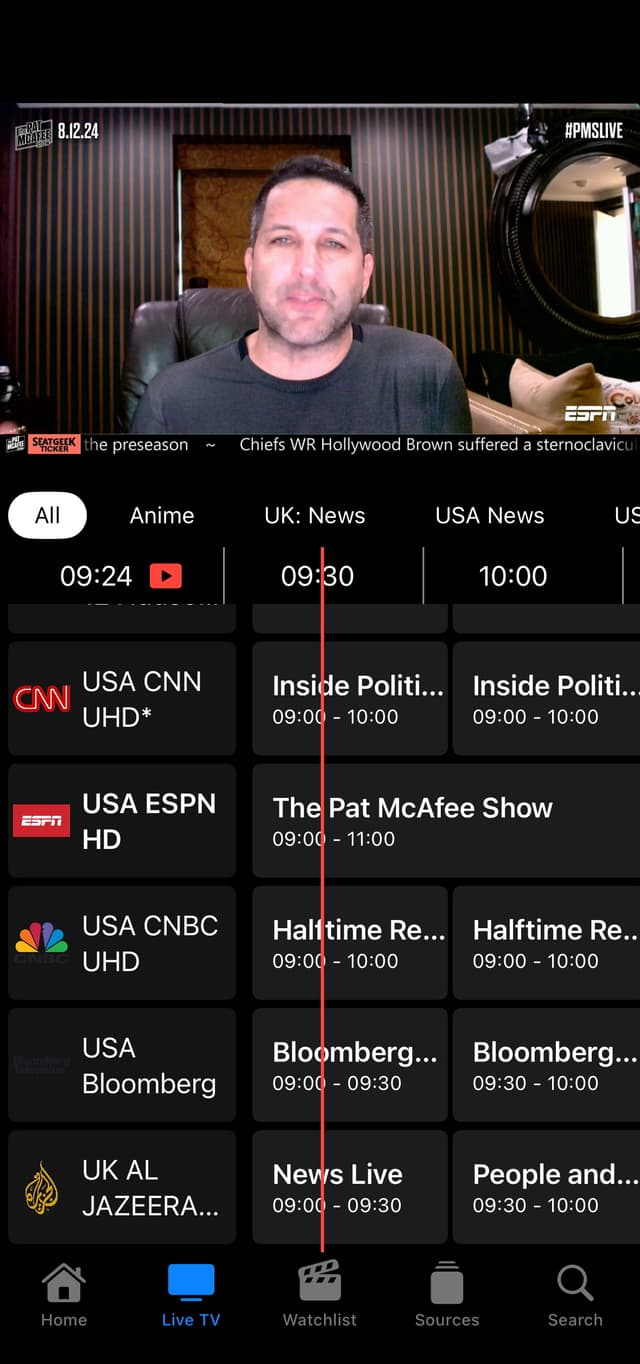 Kaleidocast mobile TV guide