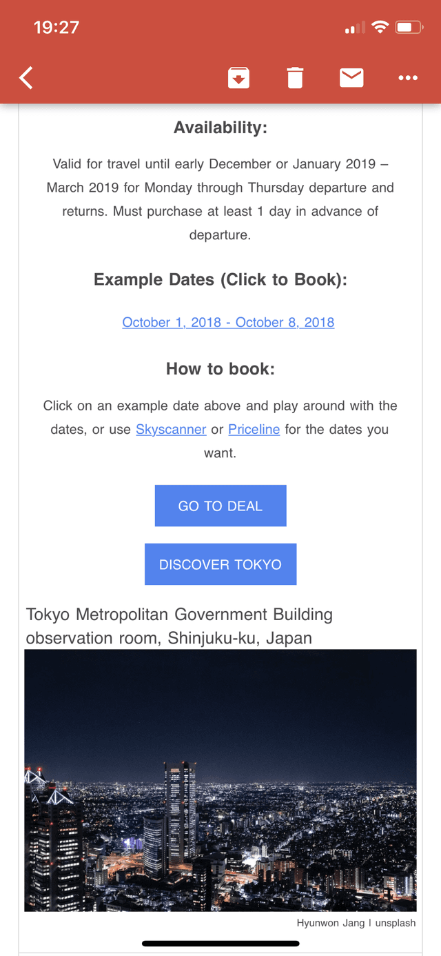 Email with location based image