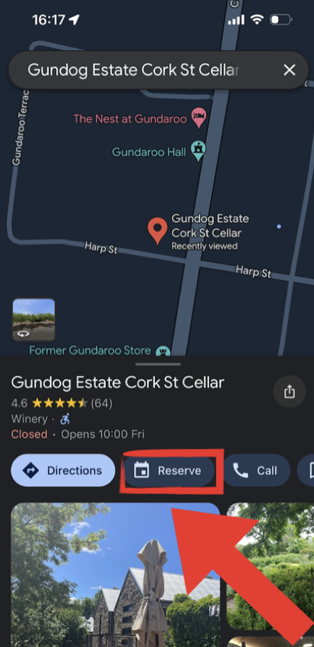 User interface for dining reservations